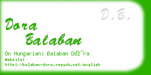 dora balaban business card